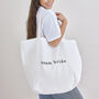 White Embroidered Team Bride Hen Party Tote Bag, thumbnail 1 of 2