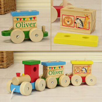 Personalised Name Circus Wooden Toy Train, 6 of 7