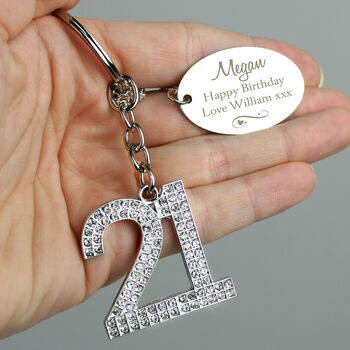 Personalised Diamante 21 Keyring Gift, 3 of 3