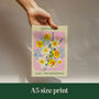 Illustrated Flower Prints Gallery Wall Set Of Three, thumbnail 3 of 9