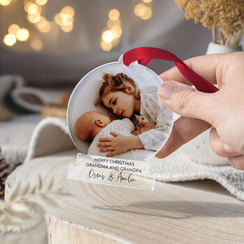 Personalised Christmas Photo Ornament Grandparents, 8 of 10