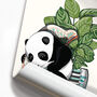 Baby Panda Cleaning Teeth, Funny Bathroom Art, thumbnail 6 of 7