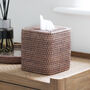 Marbury Taupe Square Rattan Tissue Box, thumbnail 1 of 4