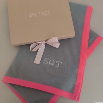 Personalised Grey Neon Pink 100% Cashmere Wrap Gift, 2 of 11