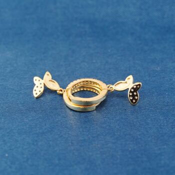 Gold Butterfly Hoop Earrings, 6 of 7