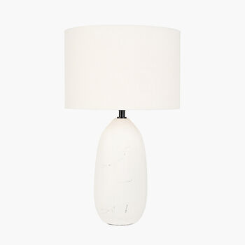 White Vintage Textured Ceramic Table Lamp, 3 of 8