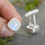 Moonstone Cufflinks In Sterling Silver, thumbnail 3 of 3