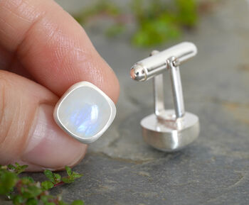 Moonstone Cufflinks In Sterling Silver, 3 of 3