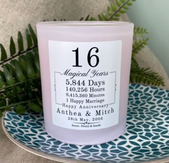 Personalised 16th Magical Years Wax Anniversary Candle, 3 of 11