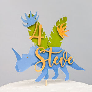 Centrosaurus Dino Birthday Cake Topper By The Handmade Cracker Company