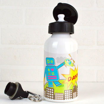 Personalised Robot Water Bottle, 3 of 5