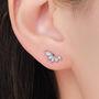 Sterling Silver Blue Opal Marquise Cluster Stud Earrings, thumbnail 1 of 12