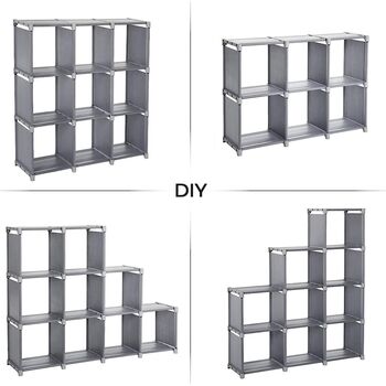 Nine Cube Diy Storage Shelves Bookshelf Organiser Rack, 4 of 12