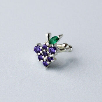 Sterling Silver Crystal Grape Ear Cuff, 2 of 6