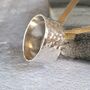 Super Wide Unisex Hammered Silver Band Ring, thumbnail 1 of 5