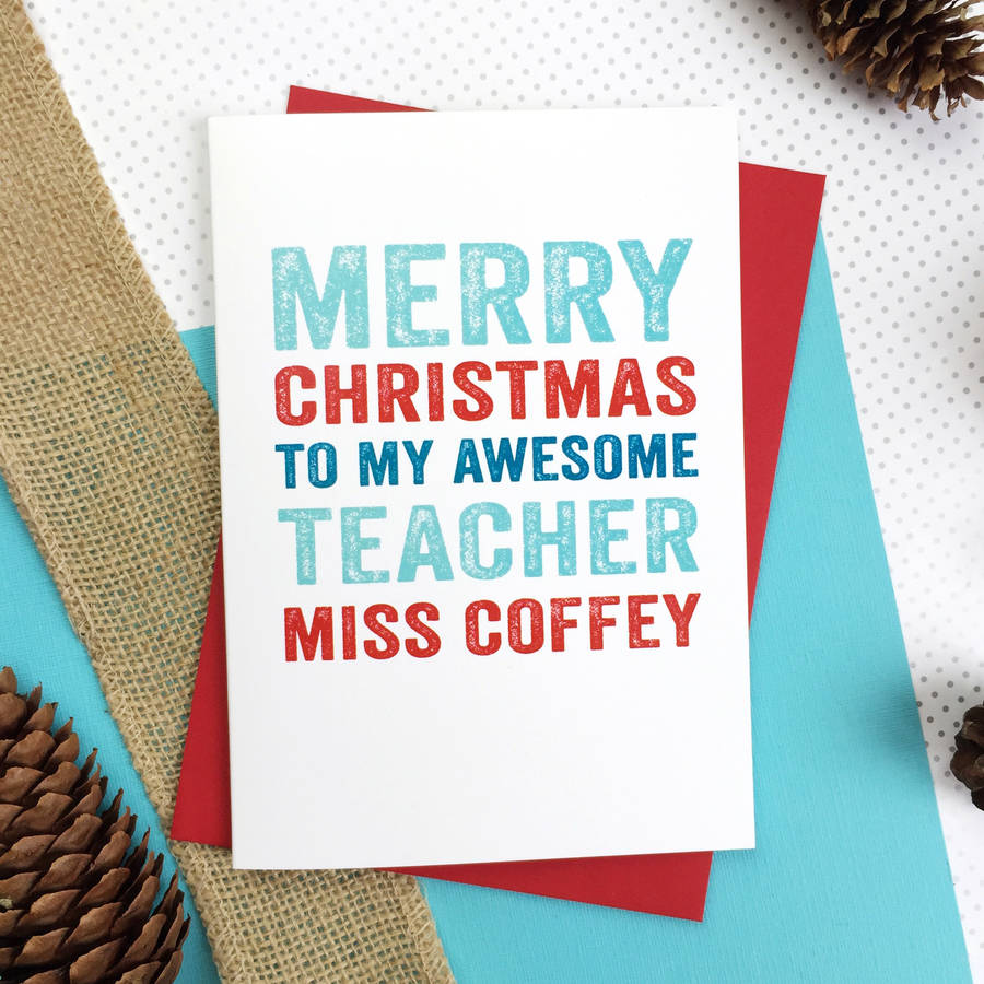 merry christmas personalised teacher greetings card by do you punctuate ...