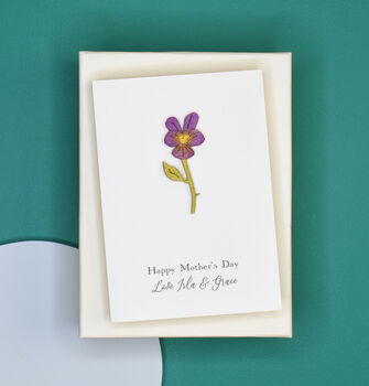 Miniature Engraved Flower Mother's Day Card, 7 of 12