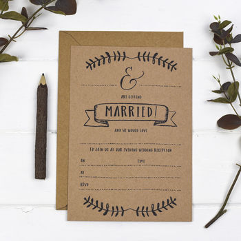 Kraft Write Your Own Wedding Invitation Set By Russet and Gray