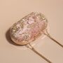 Disha Dusky Pink Velvet Oval Embroidered Clutch, thumbnail 5 of 8