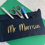 Metallic Personalised Teacher's Name School Pencil Case, thumbnail 2 of 3