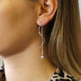 Sterling Silver Dancing Twist And Ball Stud Earrings, thumbnail 1 of 4