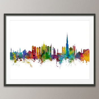 Dubai Skyline Cityscape Art Print, 4 of 8