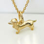 Tiny 18ct Gold Plated Dachshund Necklace, thumbnail 1 of 11