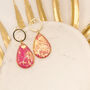 Pink And Gold Foil Statement Teardrop Shaped Earrings, thumbnail 1 of 8
