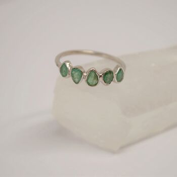 Emerald Sterling Silver Ring, 2 of 10