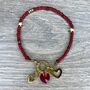 Red And Gold Clasp Charm Bracelet, thumbnail 1 of 11