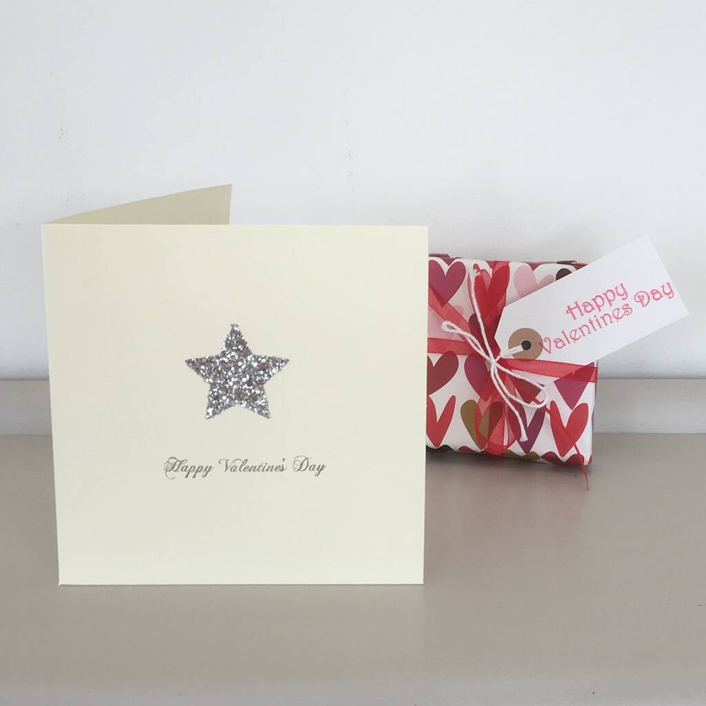 Valentine's Shiny Star Handmade Card, 1 of 2