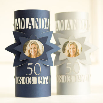 Personalised Birthday Photo Lantern Gift 50th, 7 of 11