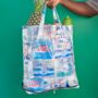 Collapsible Shopping Bag Made From Fabric Off Cuts And Plastic Waste, thumbnail 1 of 3