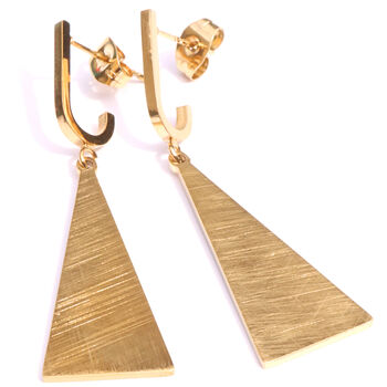 Triangle Earrings 18k Geometric Jewellery, 7 of 7