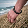 Men's Personalised Special Date Slim Woven Double Strand Leather Bracelet, thumbnail 2 of 5