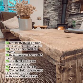 Trevon Solid Wood Dining Table With Wooden Square Legs, 2 of 10