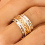 Karma Fortune Silver And Brass Spinning Ring, thumbnail 2 of 12