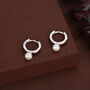 Natural Freshwater Pearl Huggie Hoops In Sterling Silver, thumbnail 5 of 11
