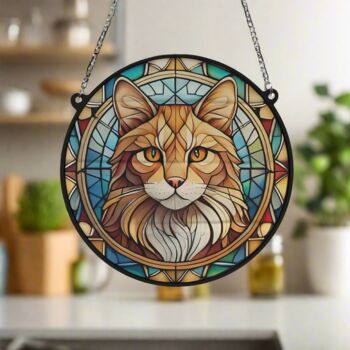 Ginger Cat Stained Glass Effect Suncatcher, 4 of 6