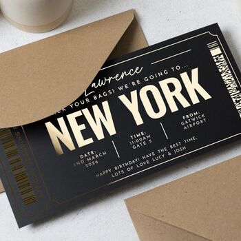 Personalised New York Birthday Boarding Pass Voucher, 4 of 9