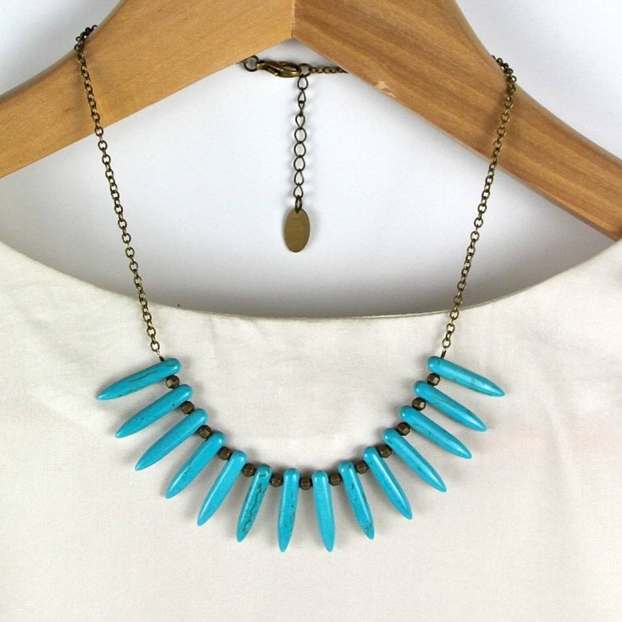 boho spike statement necklace by gaamaa