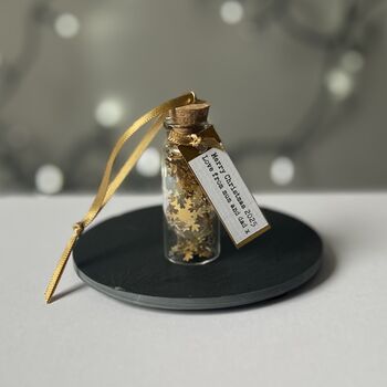 Tiny Gold Personalised Snowflakes Christmas Decoration, 10 of 12