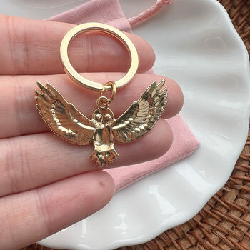 Gold Owl Keyring – Wisdom And Intuition Spiritual Charm, 2 of 5