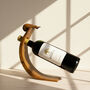 Rabbit And Squirrel Balancing Wooden Wine Bottle Holder, thumbnail 3 of 12