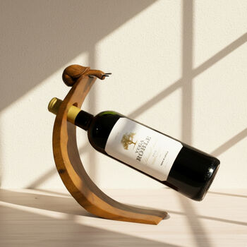 Rabbit And Squirrel Balancing Wooden Wine Bottle Holder, 3 of 12