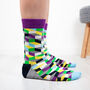 Men's Colourful Pattern Cotton Blend Socks, thumbnail 1 of 4