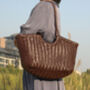 Hand Woven Genuine Leather Shopping Bag, thumbnail 4 of 12