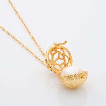 Pearl Orb 18k Gold Plated Necklace, 2 of 3