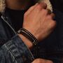 Men's Personalised Engraved Black Onyx And Silver Hematite Bracelet – Artisan Jewellery, thumbnail 4 of 9