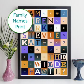 Family Names Print Personalised Gift, 3 of 12